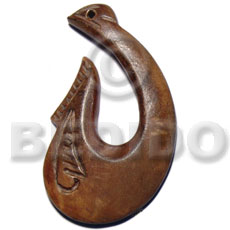 hand made 45mm antique carabao bone Bone Pendants