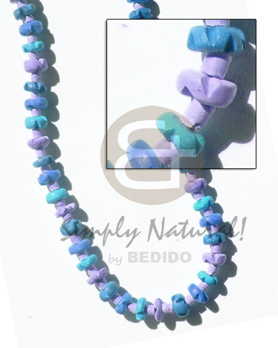 coco flower  2-3mm coco heishe in blue/lilac tones - Bright & Vivid Color Necklace