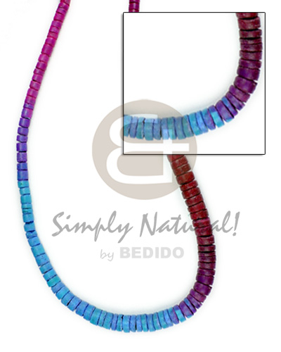 7-8mm graduated tie dye maroon/blue/pink tones - Bright & Vivid Color Necklace