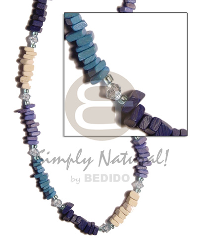 blue/lavender/bleach coco sq. cut combination  acrylic crystals - Bright & Vivid Color Necklace