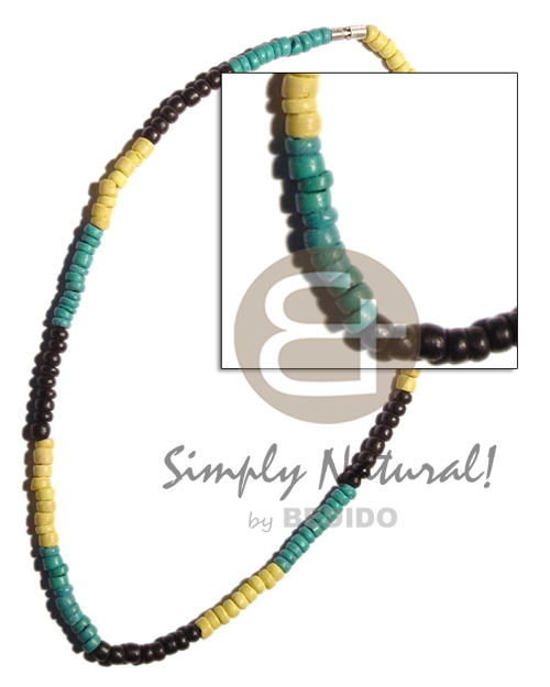 yelloaqua green/black 4-5 coco Pokalet - Bright & Vivid Color Necklace