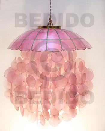 hand made Parisian old rose capiz shell Capiz Shell Wind Chimes