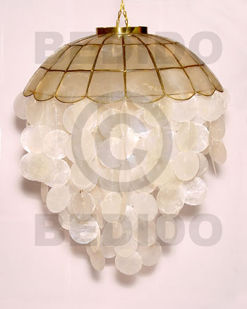 16" ball natural capiz shell Capiz Shell Wind Chimes