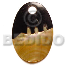 MOP oval  skin 40mm - Carved Pendants