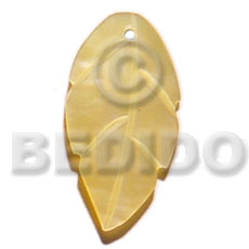 MOP leaf 15mm - Carved Pendants