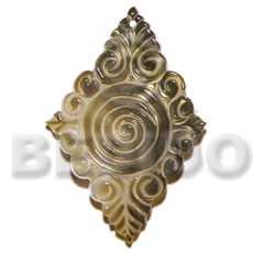 Blacklip diamond carving 55mm Carved Pendants