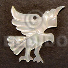 eagle MOP carving 45mm - Carved Pendants