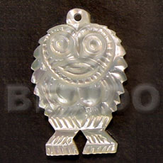 Owl mop carving 40mm Carved Pendants