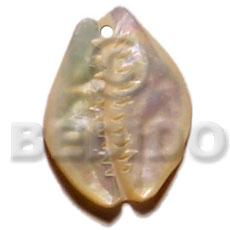 30mm MOP sigay shell shaped carving - Carved Pendants