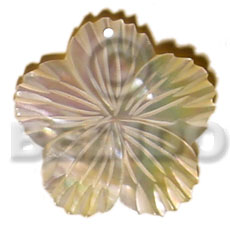 hand made 45mm mop flower design Carved Pendants