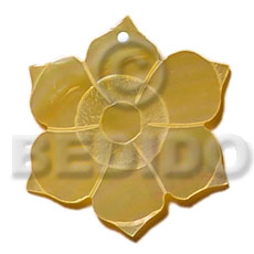 45mm mop flower Carved Pendants