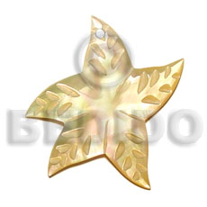 35mm mop starfish design Carved Pendants