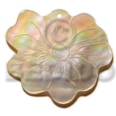 45mm irregular flower mop pendant Carved Pendants