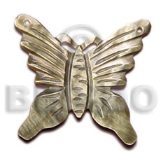 45mm carved blacklip butterfly Carved Pendants