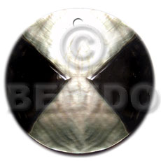 40mm round blacklip  skin - Carved Pendants