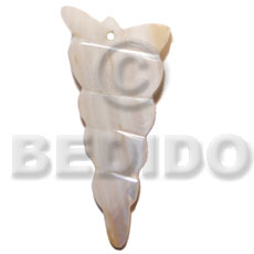 hand made 55mmx20mm seashell shaped kabibe shell Carved Pendants
