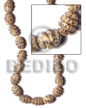 hand made Salwag groove oval Carved Seed Beads