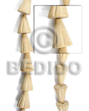 natural white wood cones  grove 15mmx20mm - Carved Wood Beads