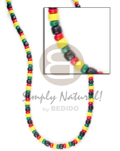 4-5mm coco Pokalet rasta  necklace - Choker Necklace