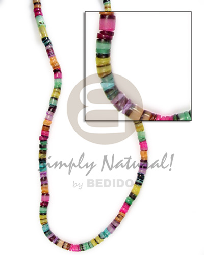 4-5mm hammer shell rainbow - Choker Necklace