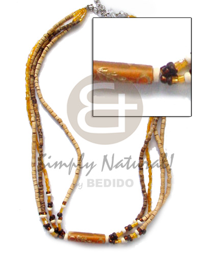 hand made 4 rows nat c. heishe Choker Necklace