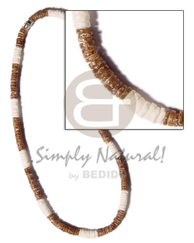 hand made Brown white clam combination Choker Necklace