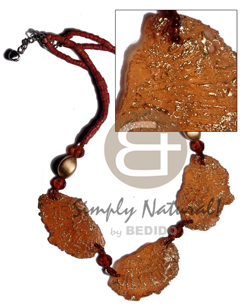 hand made 2-3mm rust coco heishe Choker Necklace