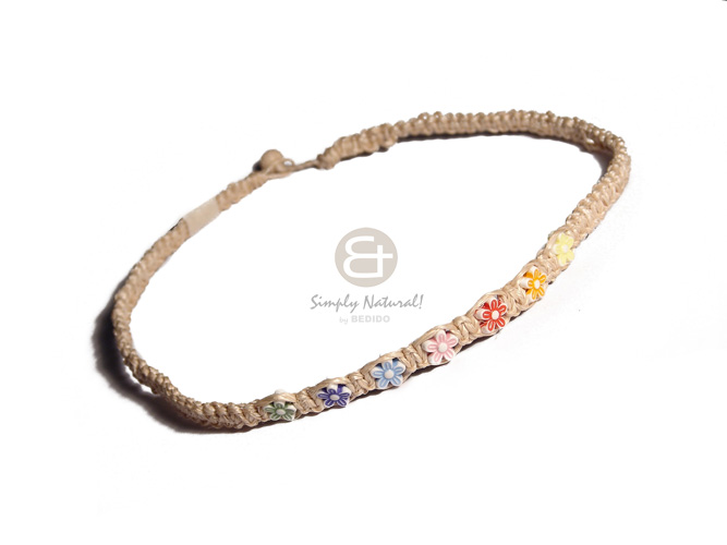 hand made Abaca macrame choker floral Choker Necklace