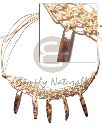 Macrame choker dangling cowrie Choker Necklace