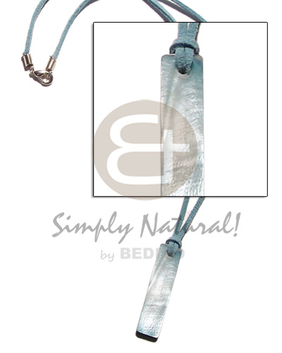 Aqua blue leather thong Choker Necklace