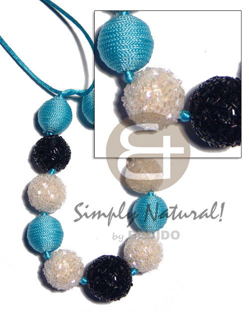 20mm 25mm Round Wrapped Wood Beads