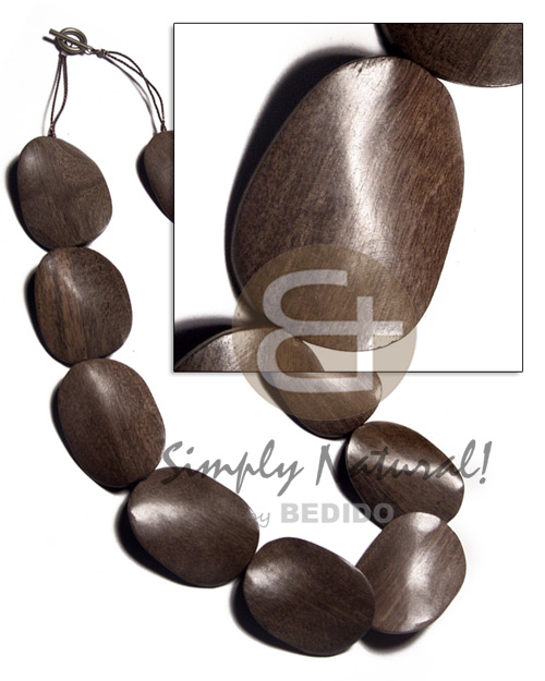 hand made 30mmx40mmx6mm greywood twisted Chunky Necklace