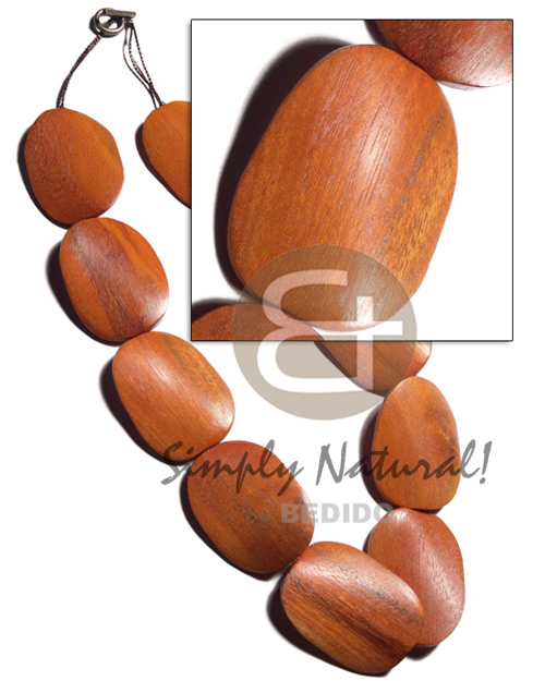 hand made 30mmx40mmx6mm redwood sibucao twisted Chunky Necklace