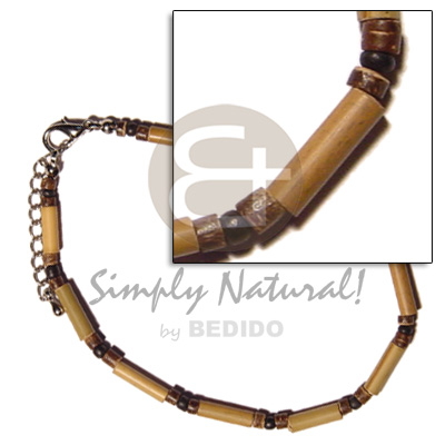 bamboo  4-5mm coco Pokalet. nat. brown & black alt. - Coco Anklets