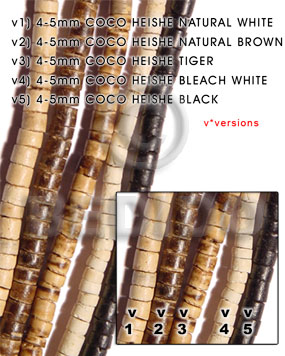 4-5mm coco heishe natural white - Coco Beads