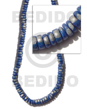 4-5mm coco Pokalet. navy blue  splashing - Coco Beads