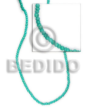 hand made 2-3 mm aqua green coco Coco Beads