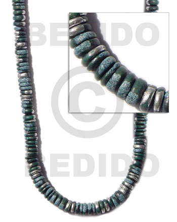 4-5mm coco pokalet. dark green Coco Beads