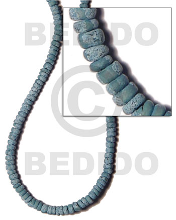 4-5mm coco Pokalet. blue green  splashing - Coco Beads