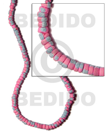 hand made 4-5mm coco pokalet. pink Coco Beads