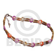 2 rows sig-id wood tube Coco Bracelets