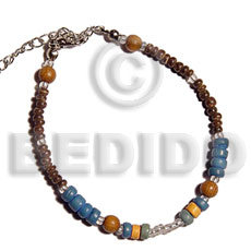 wood beads, 4-5mm & 2-3mm coco Pokalet combination - Coco Bracelets