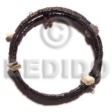 hand made 2-3mm coco pokalet. black hoop Coco Bracelets