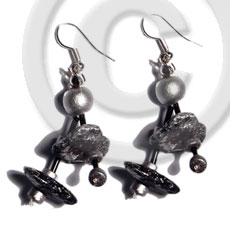 Dangling double row black coco Coco Earrings