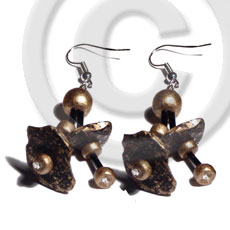 Dangling double row black coco Coco Earrings