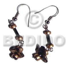 hand made Dangling single row black coco Coco Earrings