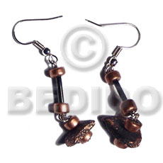 Dangling single row black coco Coco Earrings