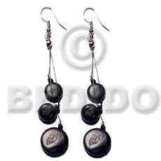 Dangling 10mm 15mm black Coco Earrings