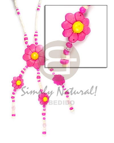 3-tassel triple coco flower pendant - Coco Necklace