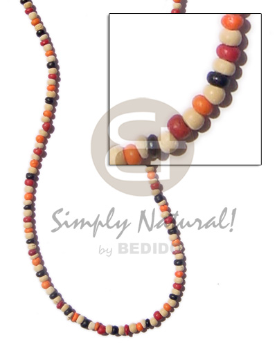 2-3 mm coco combination bleach blk red orange Coco Necklace